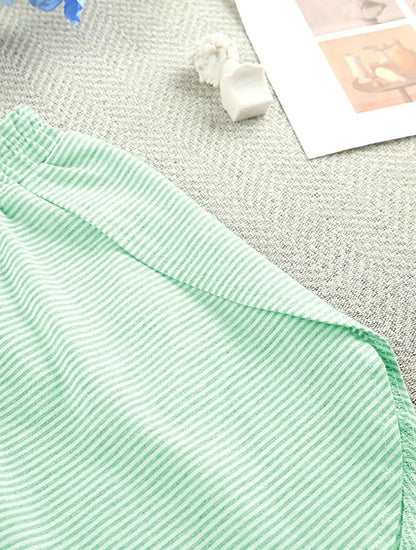 Two Piece Striped Slit Lounge Set