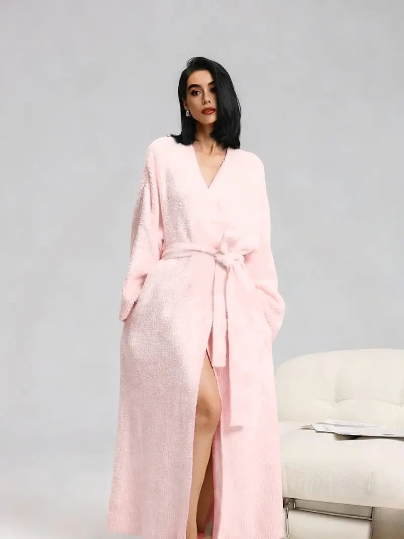 ONE SIZE FITS ALL Waist Shaping Plush Robe | [COZY Soft Plush Feel]