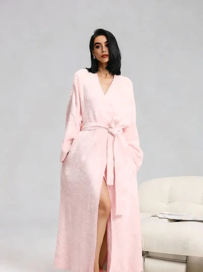 ONE SIZE FITS ALL Waist Shaping Plush Robe | [COZY Soft Plush Feel]