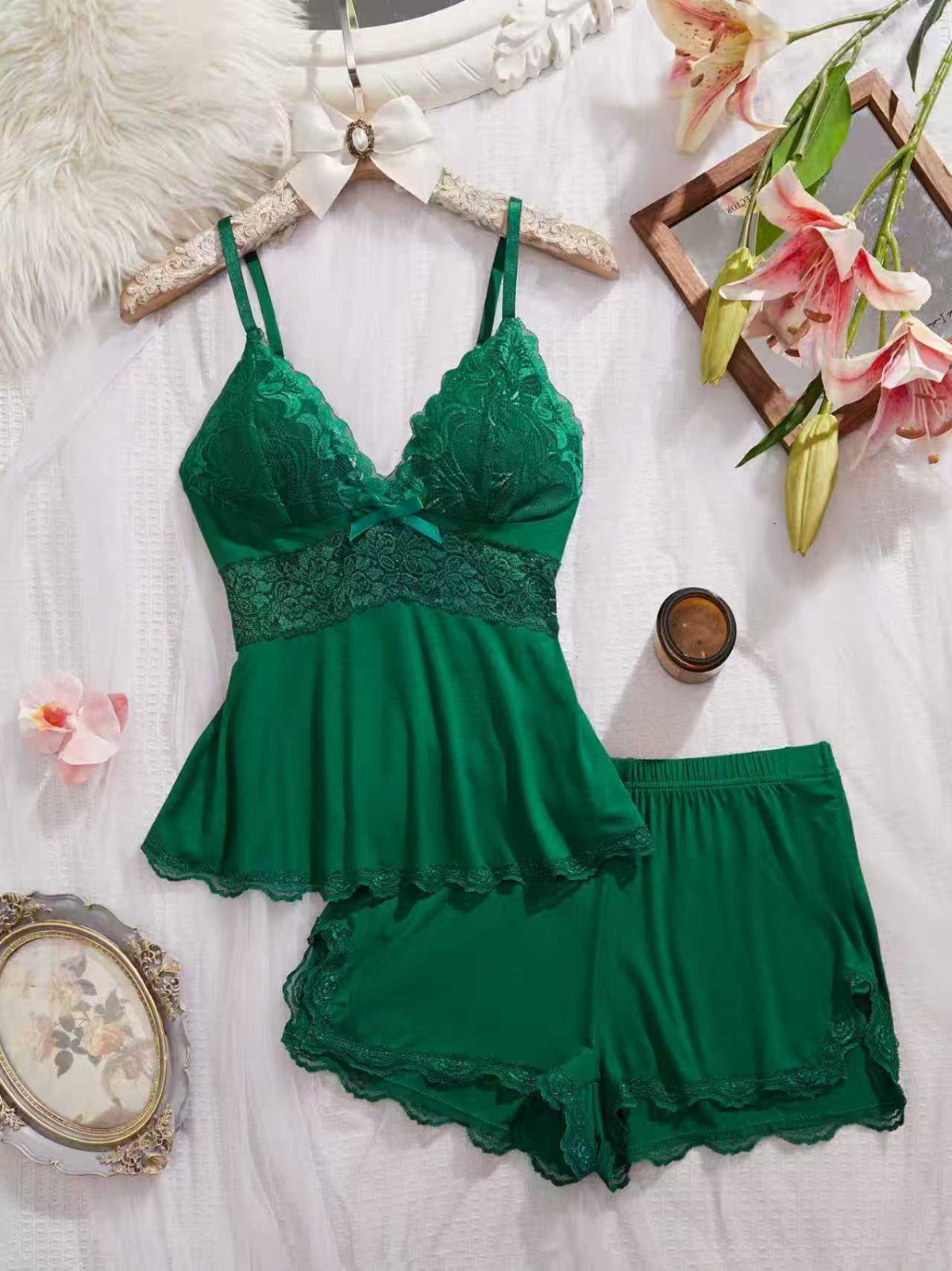 High Slit SPOILD Lacy Short 2-Piece Set
