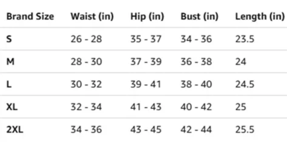 Sizing Chart