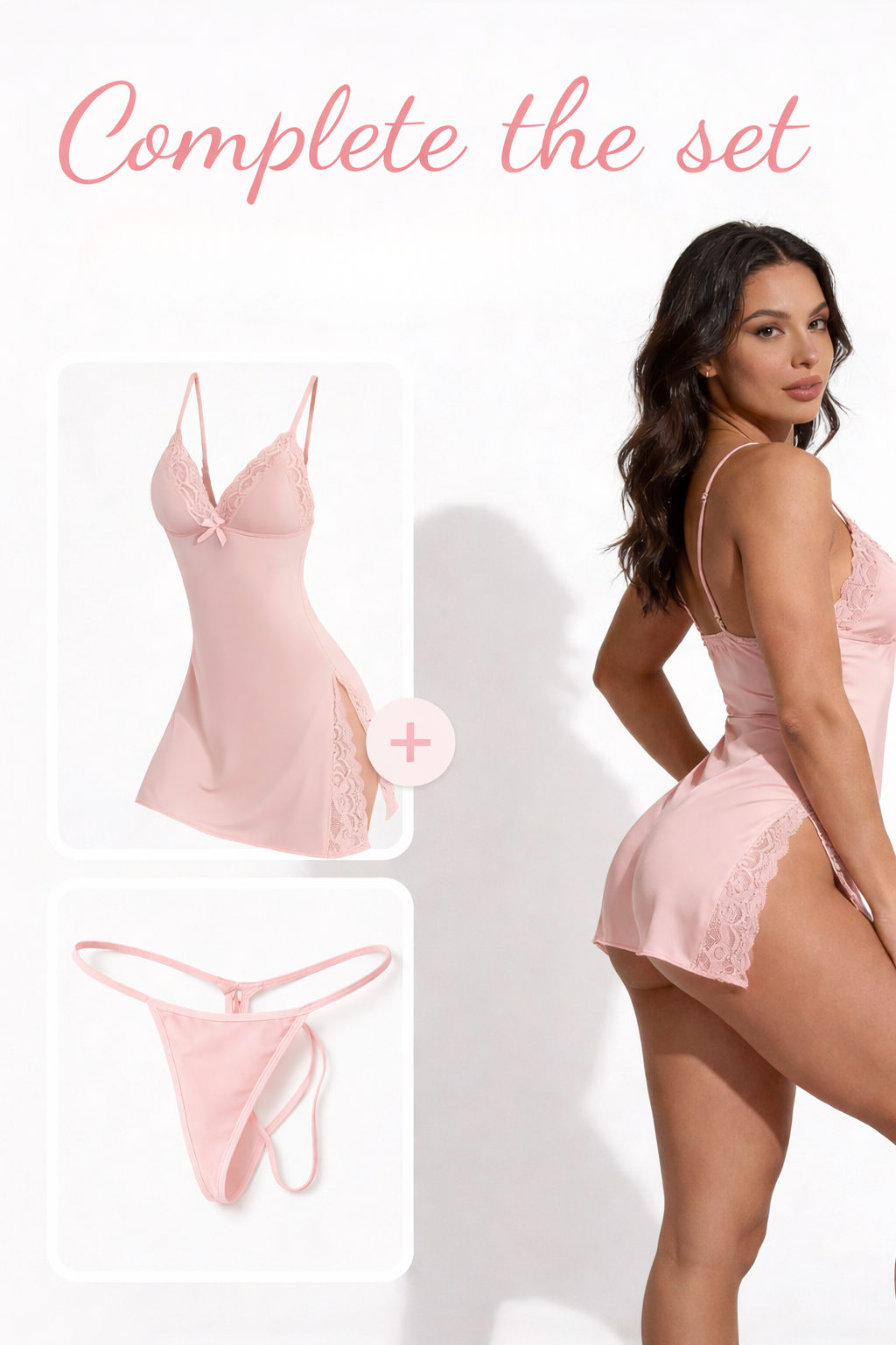 High Slit Nighty & Matching Panties